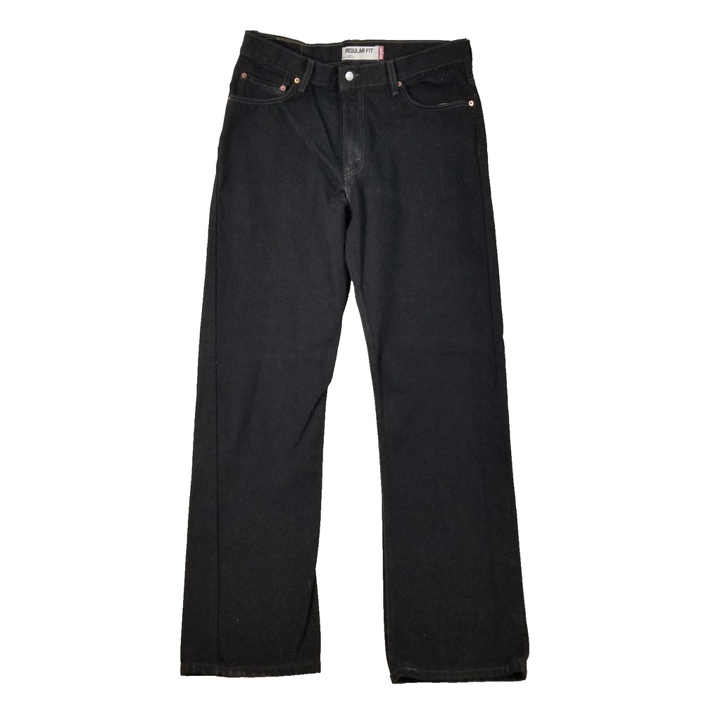 Levis 505 Jeans Mens 36x34 Black Regular Fit Denim Cotton Straight Leg Pants